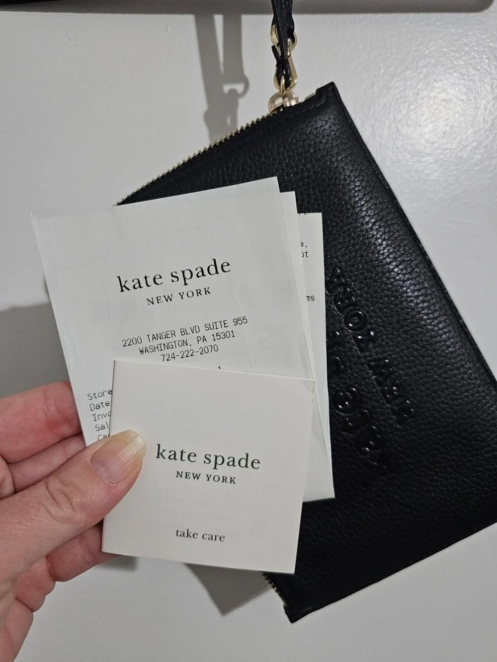 Black Kate Spade Clutch Wristlet